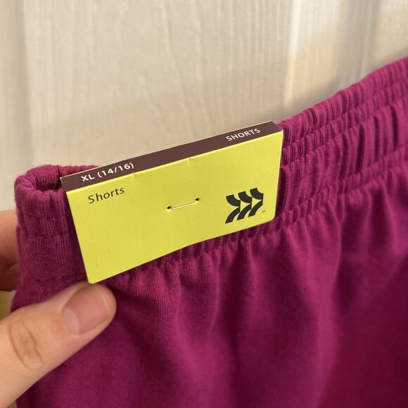 Set of 2 NWT All in Motion Girls Shorts XL 14/16 Purple Drawstring Lightweight - Picture 13 of 16
